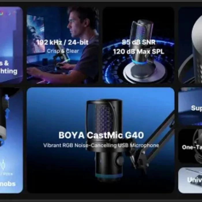 MICROFONO USB CON BRAZO Y CANCELACION DE RUIDO PARA STREAMING - 8