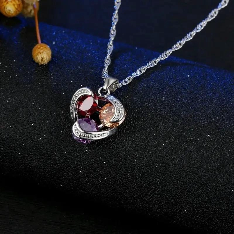 SET DE JOYAS DE PLATA 925 CON AROS Y COLLAR ELEGANTE - 3