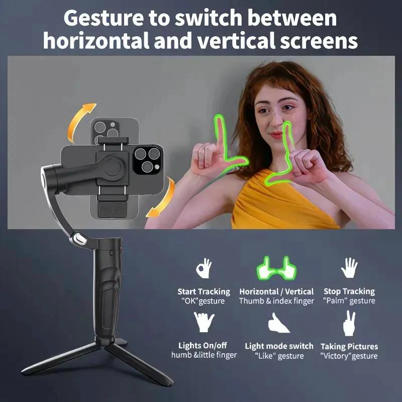 ESTABILIZADOR GIMBAL 3 EJES PLEGABLE PARA SMARTPHONE CON CONTROL REMOTO - 9