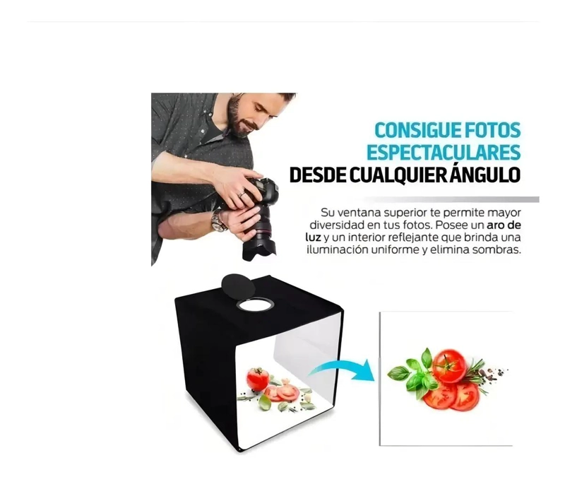MINI ESTUDIO FOTOGRAFICO LED 30CM X 30CM PARA FOTOGRAFIA - 9