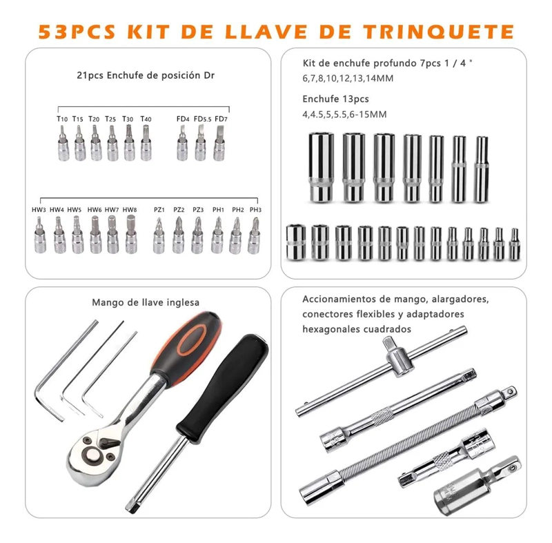 KIT DE HERRAMIENTAS CON 53 PIEZAS PARA MANTENIMIENTO - 8