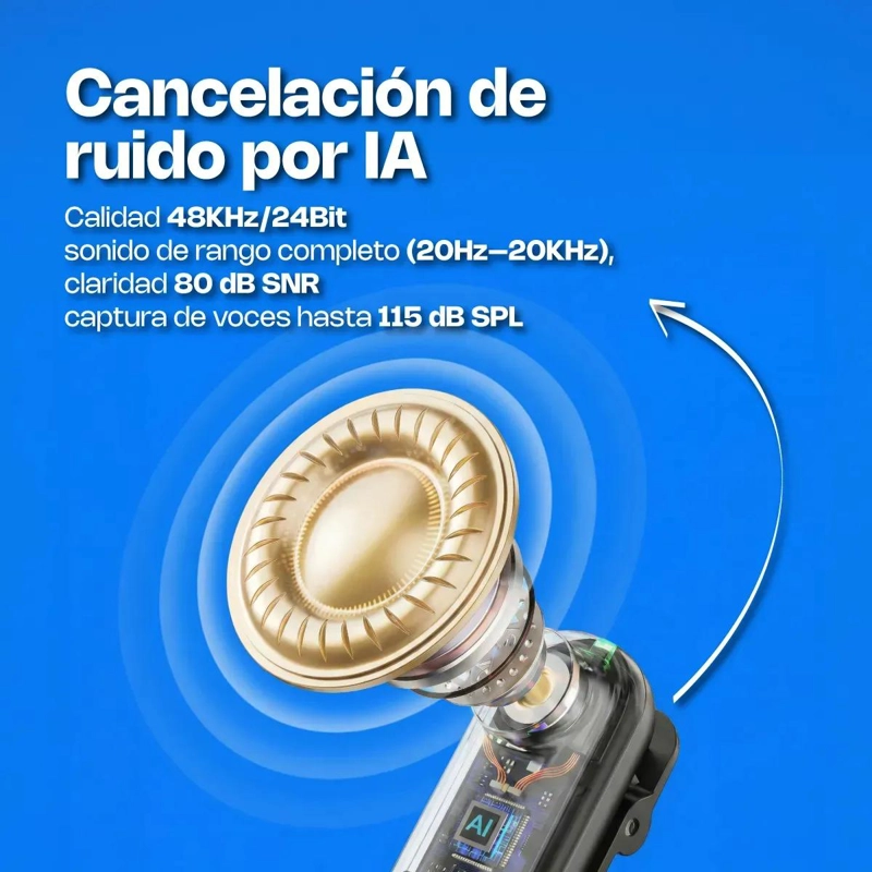 MICROFONO INALAMBRICO COMPACTO CON CANCELACION DE RUIDO PARA GRABACIONES - 2