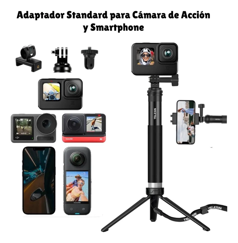 BASTON SELFIE TRIPODE EXTENSIBLE PARA SMARTPHONE Y CAMARAS - 2