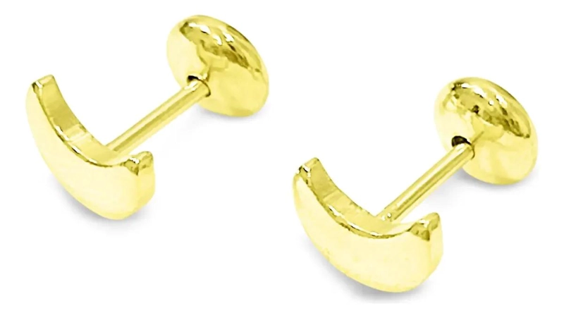 AROS LUNA ENCHAPADOS EN ORO 18K PARA BEBE S - 1