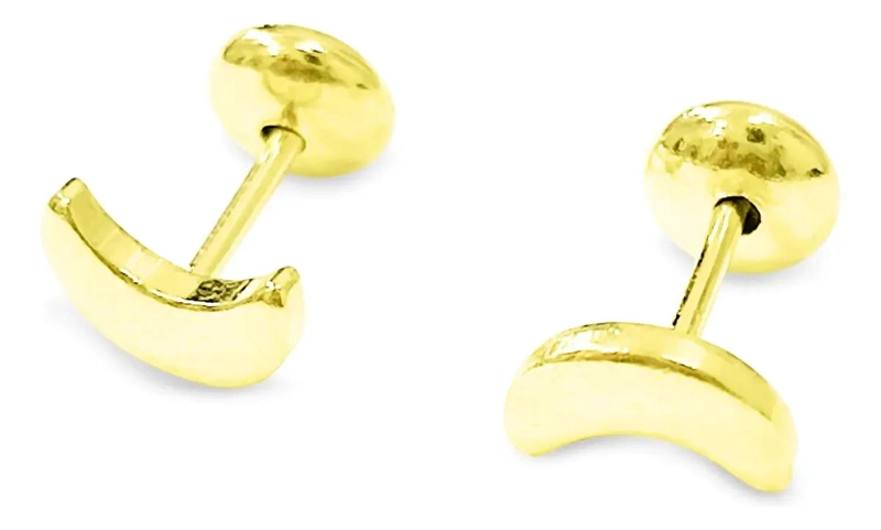AROS LUNA ENCHAPADOS EN ORO 18K PARA BEBE S - 2