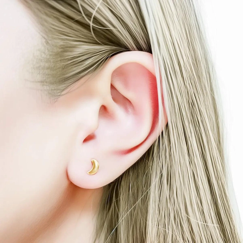 AROS LUNA ENCHAPADOS EN ORO 18K PARA BEBE S - 3