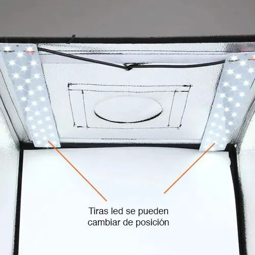 ESTUDIO FOTOGRAFICO PORTATIL CON ILUMINACION LED 40X40 CM - 4