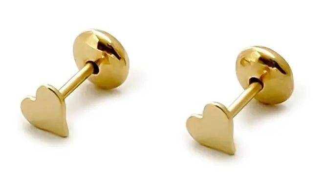 AROS CORAZON 4MM ENCHAPADO ORO 18K HIPOALERGE NICO - 1