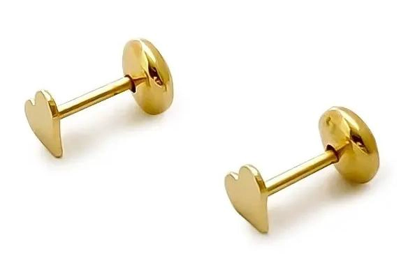 AROS CORAZON 4MM ENCHAPADO ORO 18K HIPOALERGE NICO - 3