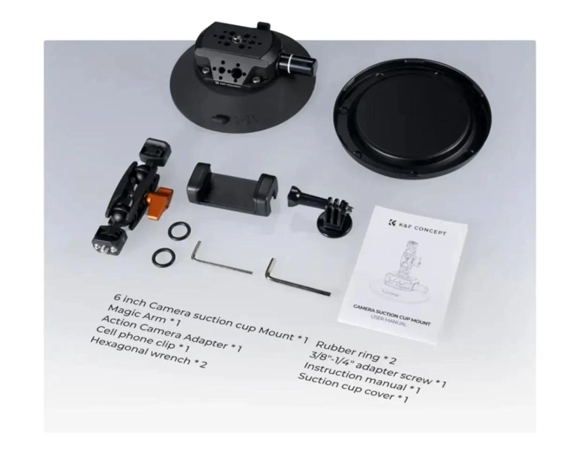 SOPORTE DE CAMARA CON VENTOSA DE 6 PULGADAS Y BRAZO AJUSTABLE - 3