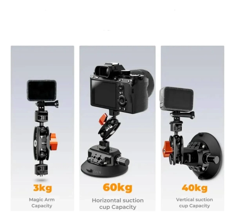 SOPORTE DE CAMARA CON VENTOSA DE 6 PULGADAS Y BRAZO AJUSTABLE - 4
