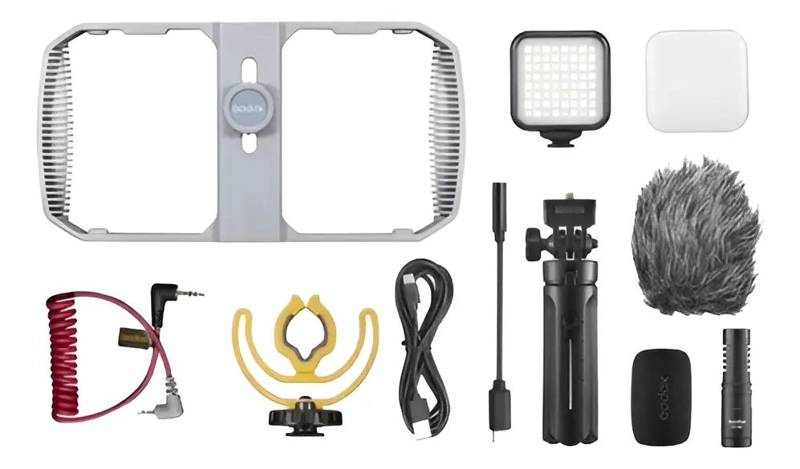 KIT DE ESTABILIZADOR Y MICROFONO PARA TELE FONOS INTELIGENTES - 1