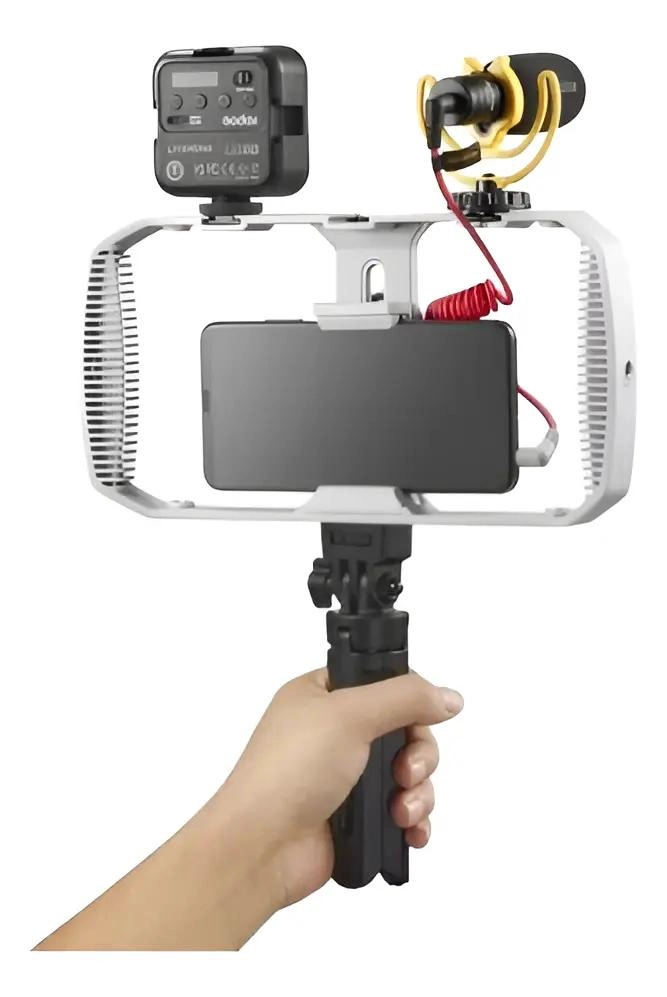 KIT DE ESTABILIZADOR Y MICROFONO PARA TELE FONOS INTELIGENTES - 4