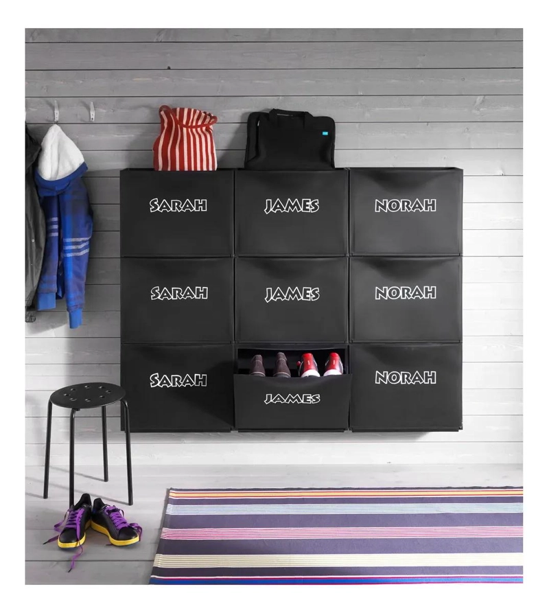 ZAPATERO PARED NEGRO APILABLE PARA ESPACIOS REDUCIDOS - 2