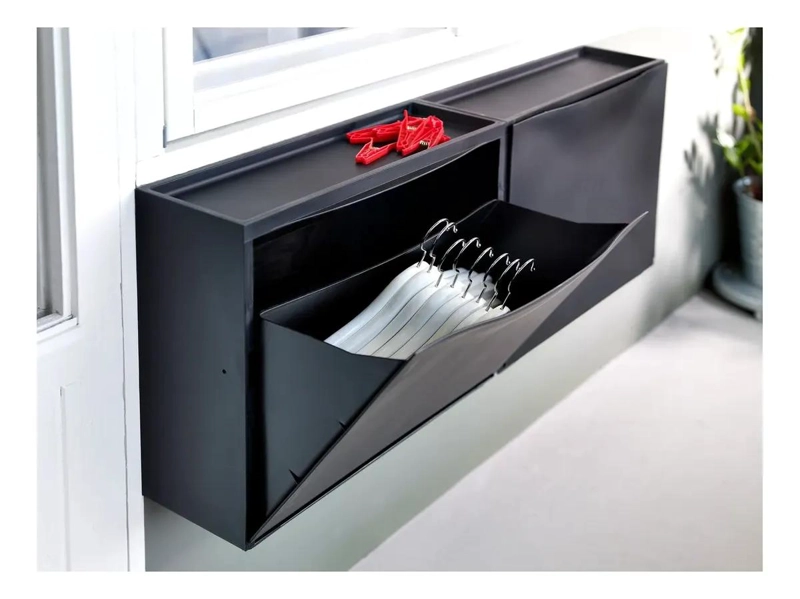 ZAPATERO PARED NEGRO APILABLE PARA ESPACIOS REDUCIDOS - 5