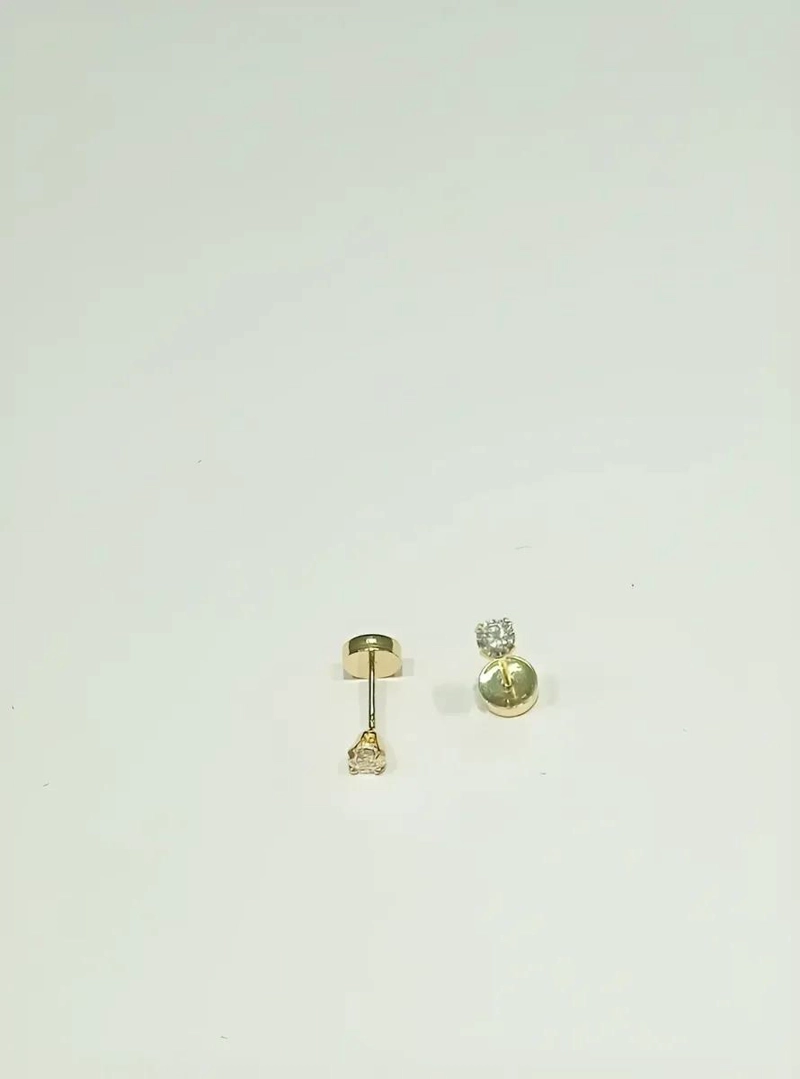AROS DE ORO 18 KILATES CON CIRCONITAS PARA BEBE - 4