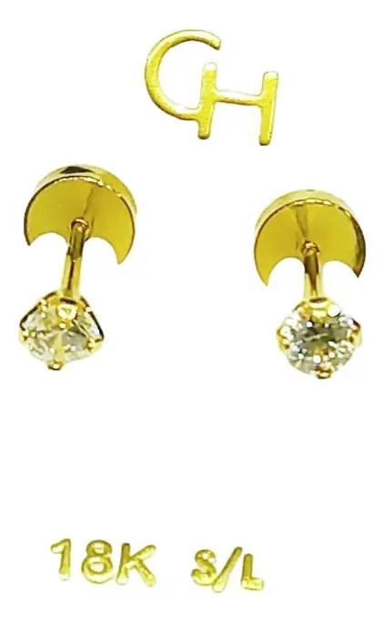 AROS DE ORO 18 KILATES CON CIRCONITAS PARA BEBE - 5