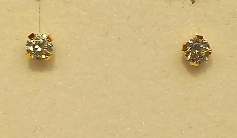 AROS DE ORO 18 KILATES CON CIRCONITAS PARA BEBE - 7