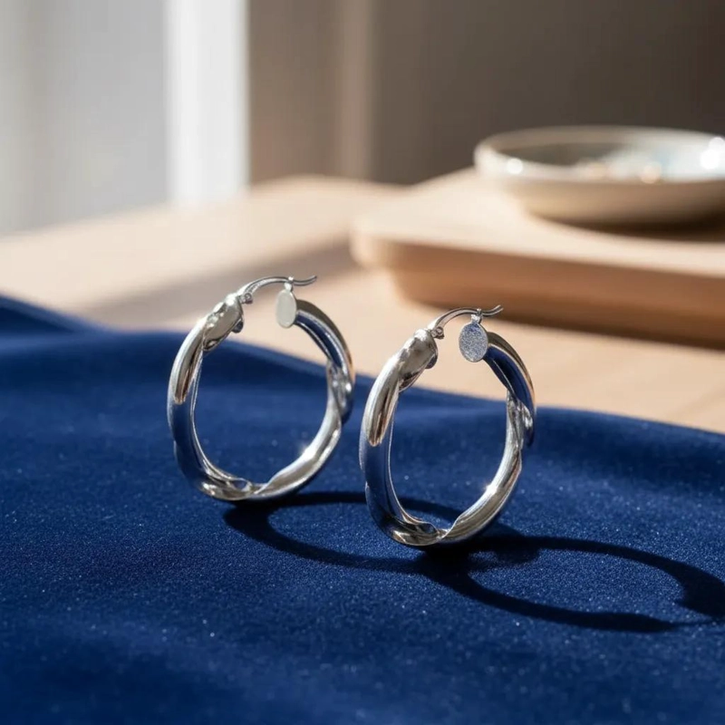 AROS CHUNKY DE PLATA 925, DISEÑO ELEGANTE Y LIVIANO - 2