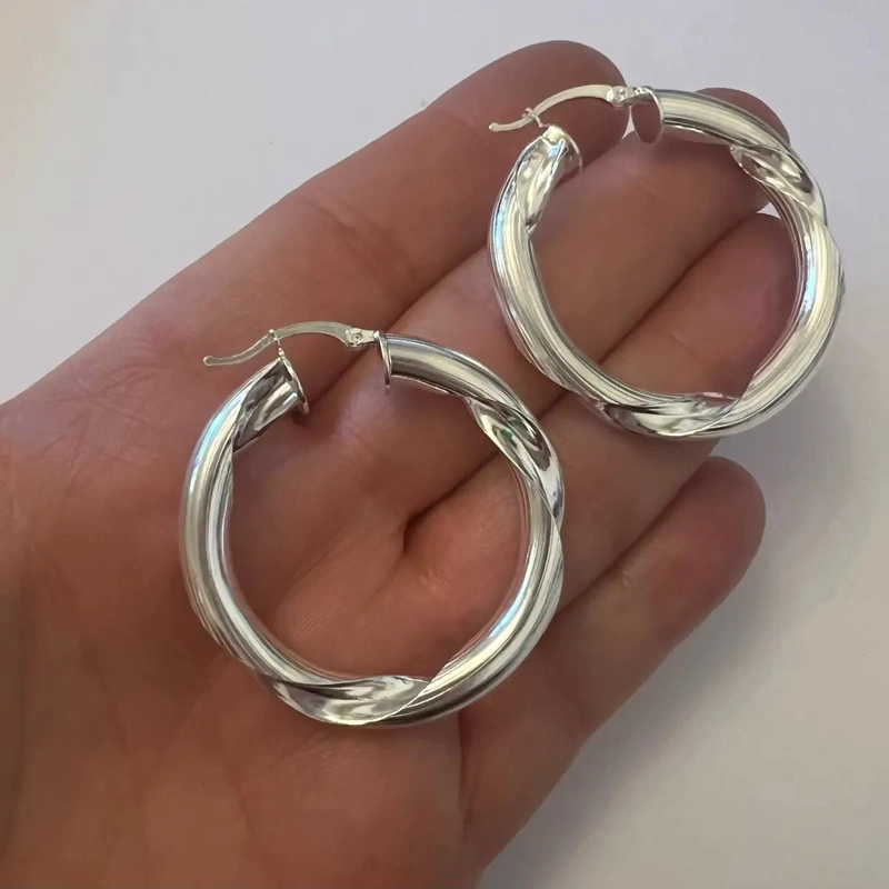 AROS CHUNKY DE PLATA 925, DISEÑO ELEGANTE Y LIVIANO - 3