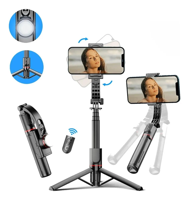 GIMBAL ESTABILIZADOR PLEGABLE CON LUZ LED Y CONTROL REMOTO - 5