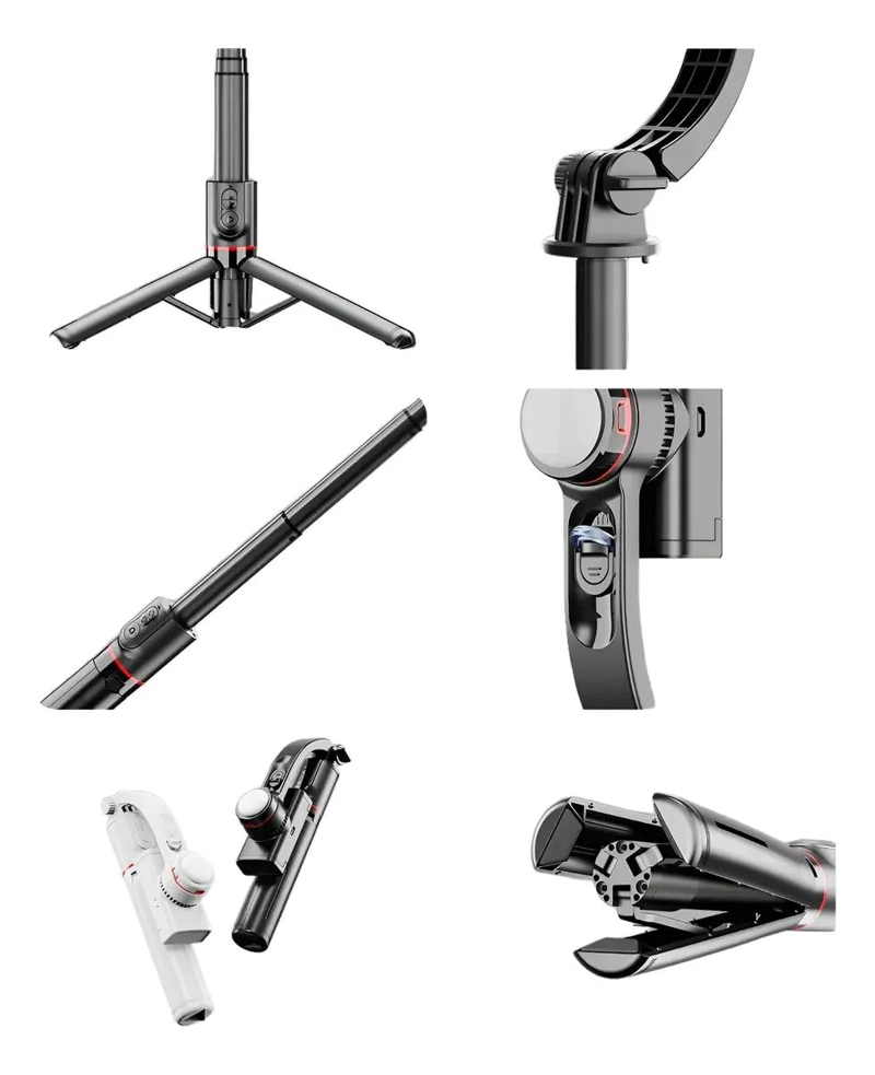 GIMBAL ESTABILIZADOR PLEGABLE CON LUZ LED Y CONTROL REMOTO - 6