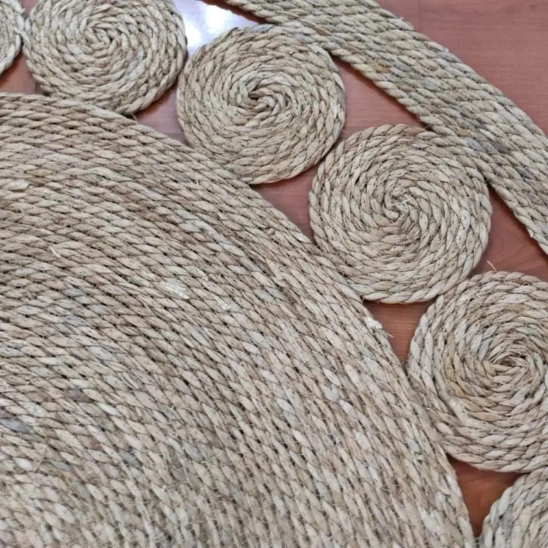 ALFOMBRA REDONDA DE YUTE NATURAL PARA DECORACION INTERIOR Y EXTERIOR - 6
