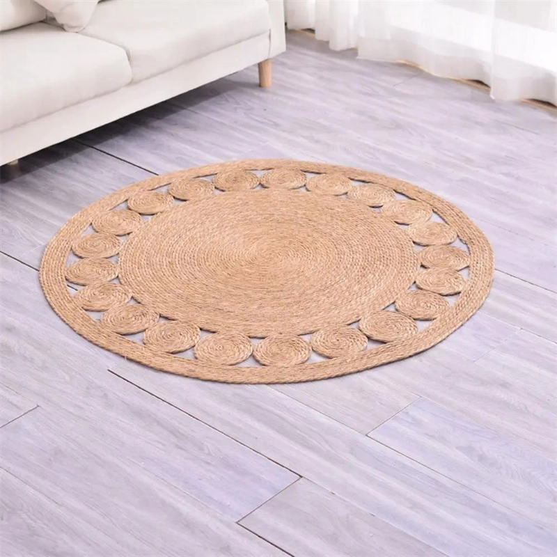 ALFOMBRA REDONDA DE YUTE NATURAL PARA DECORACION INTERIOR Y EXTERIOR - 7