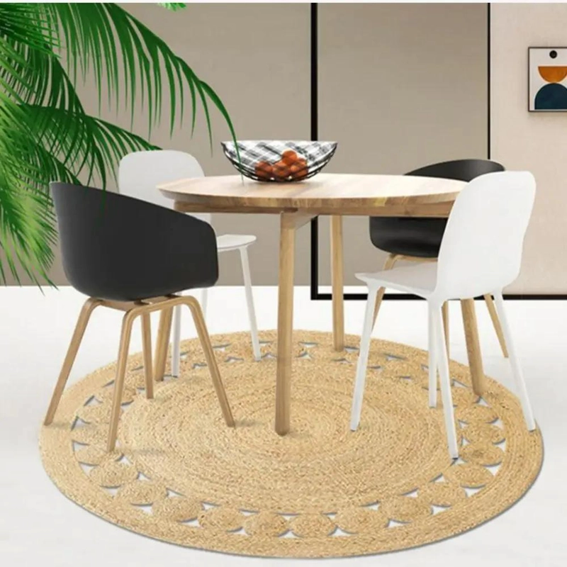 ALFOMBRA REDONDA DE YUTE NATURAL PARA DECORACION INTERIOR Y EXTERIOR - 9
