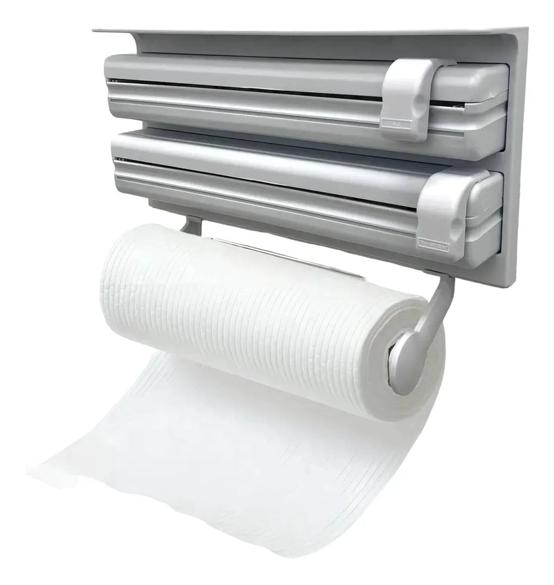 DISPENSADOR TRIPLE DE PAPEL DE COCINA COLOR BLANCO - 1