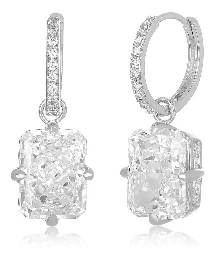 ARGOLLAS COLGANTES DE PLATA 925 CON CIRCON BRILLANTE - 4
