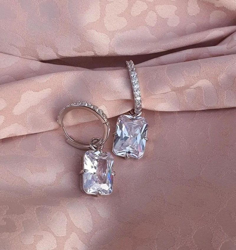 ARGOLLAS COLGANTES DE PLATA 925 CON CIRCON BRILLANTE - 5