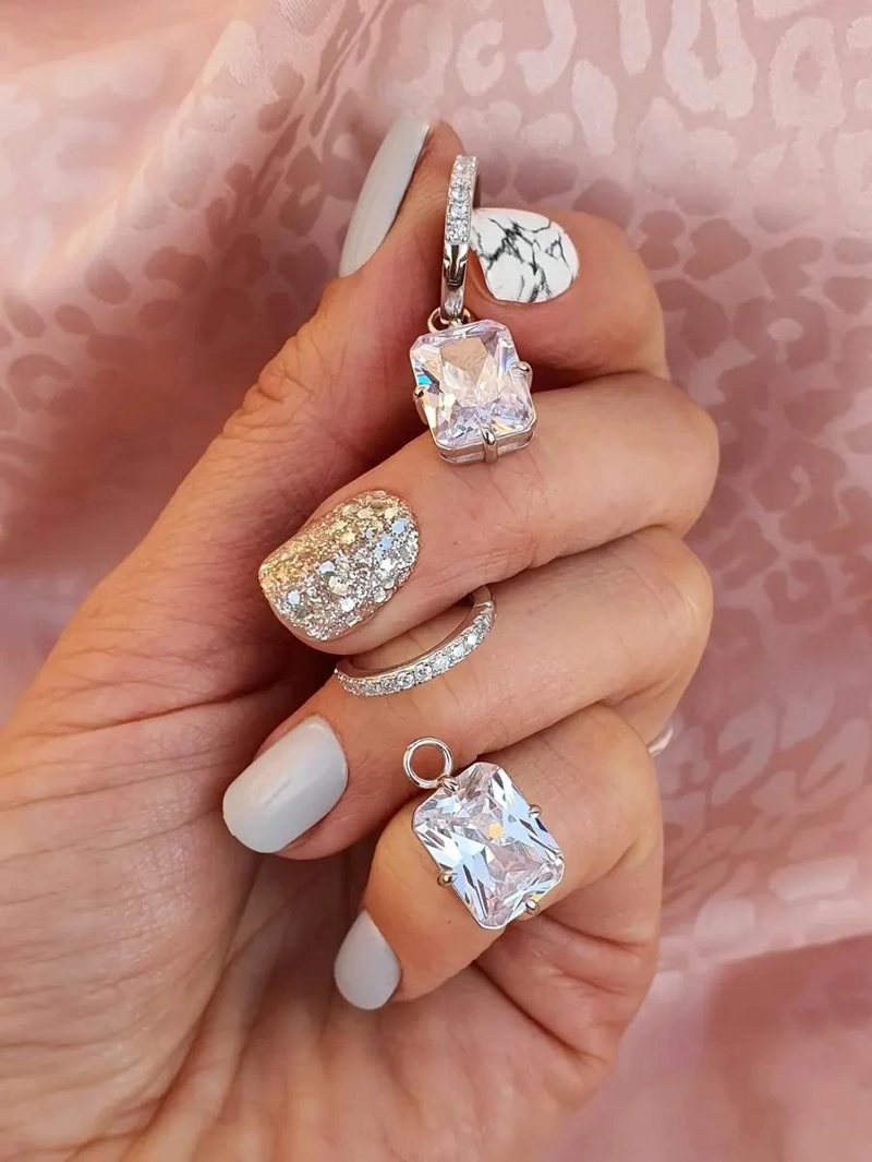 ARGOLLAS COLGANTES DE PLATA 925 CON CIRCON BRILLANTE - 6