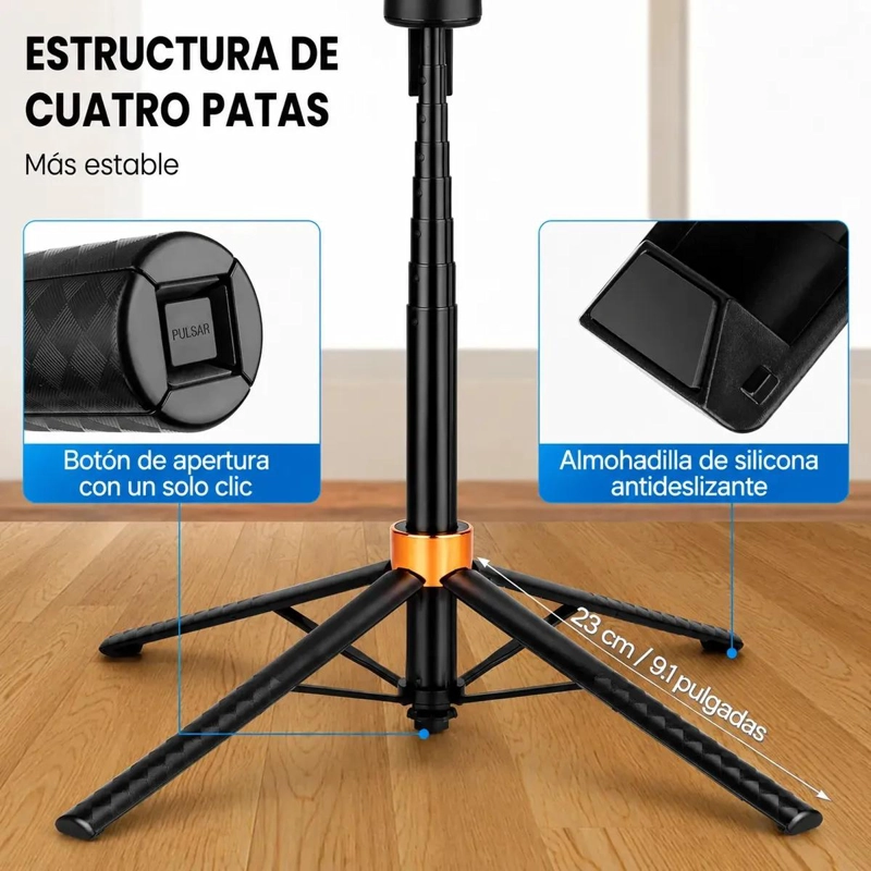 TRIPODE Y PALO SELFIE 2 EN 1 CON SEGUIMIENTO FACIAL 360° - 9