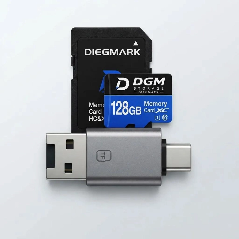KIT DE ALMACENAMIENTO 128GB CON ADAPTADOR Y LECTOR 2 EN 1 - 3