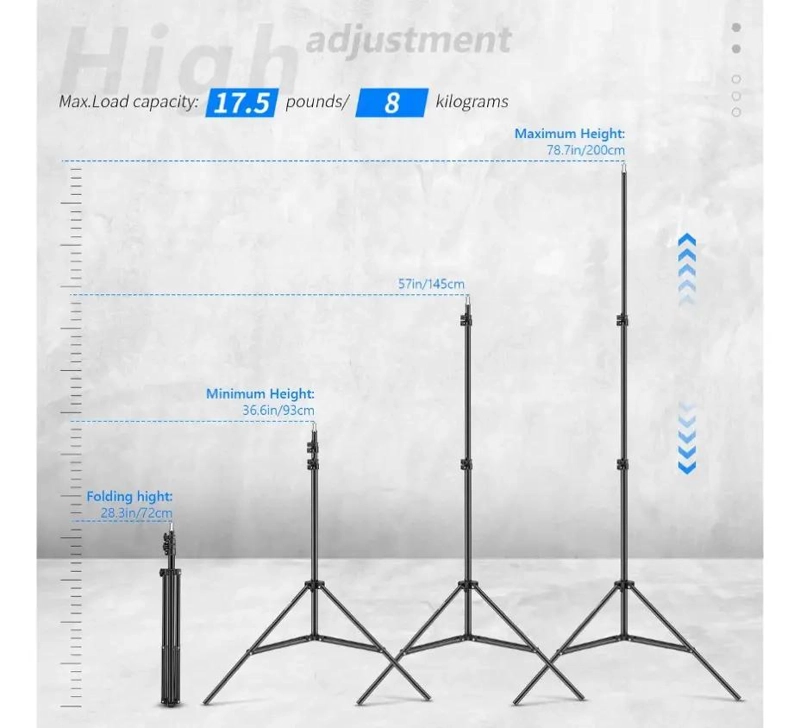 TRIPODE AJUSTABLE PARA FOTOGRAFIA DE 92 A 200 CM - 2