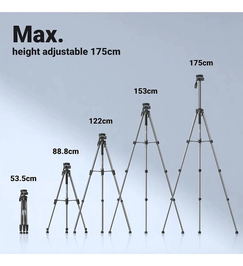 TRIPODE PROFESIONAL 1.75 METROS PARA CAMARA Y CELULAR - 4