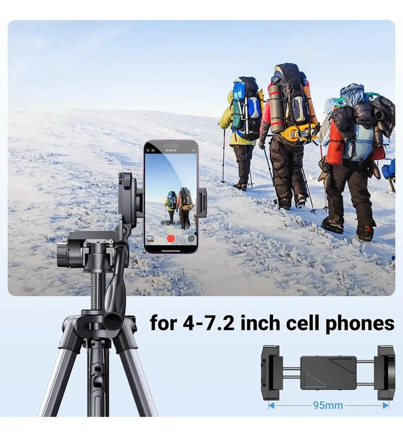 TRIPODE PROFESIONAL 1.75 METROS PARA CAMARA Y CELULAR - 5