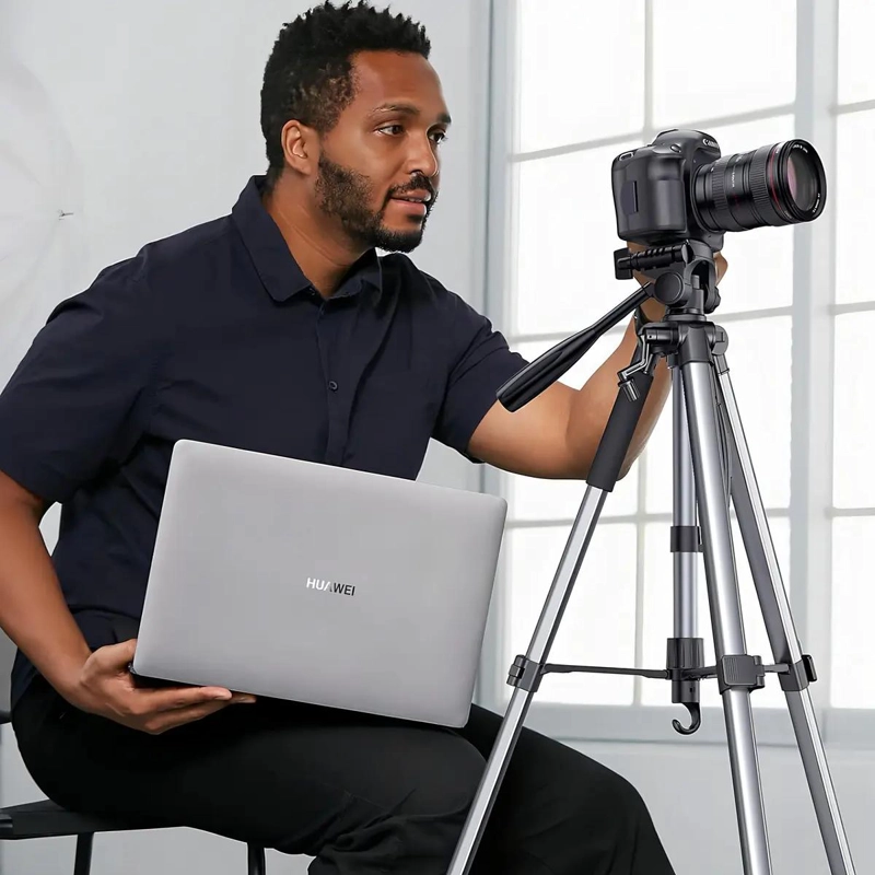 TRIPODE PROFESIONAL 1.75 METROS PARA CAMARA Y CELULAR - 8