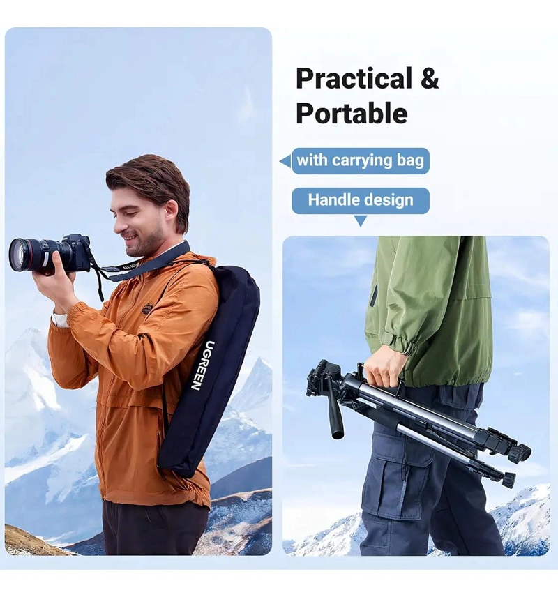 TRIPODE PROFESIONAL 1.75 METROS PARA CAMARA Y CELULAR - 9