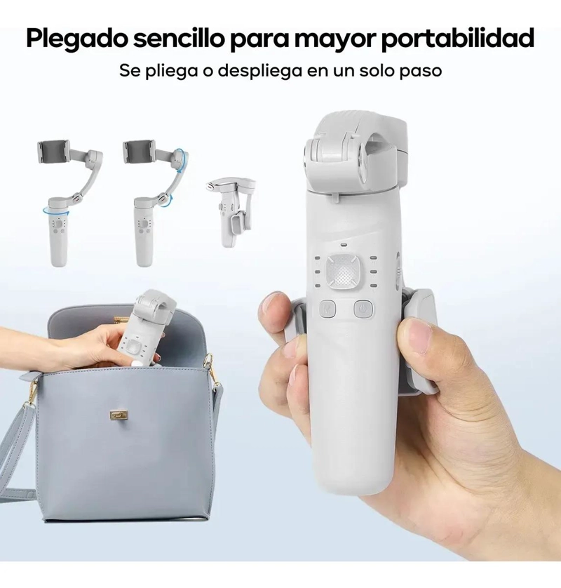 ESTABILIZADOR GIMBAL PLEGABLE PARA CELULARES CON 3 EJES - 2