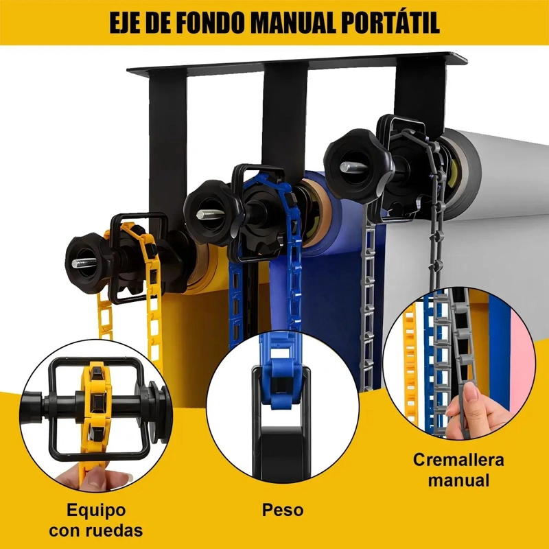 SOPORTE DE PARED CON 3 RODILLOS PARA FONDOS DE PAPEL - 3