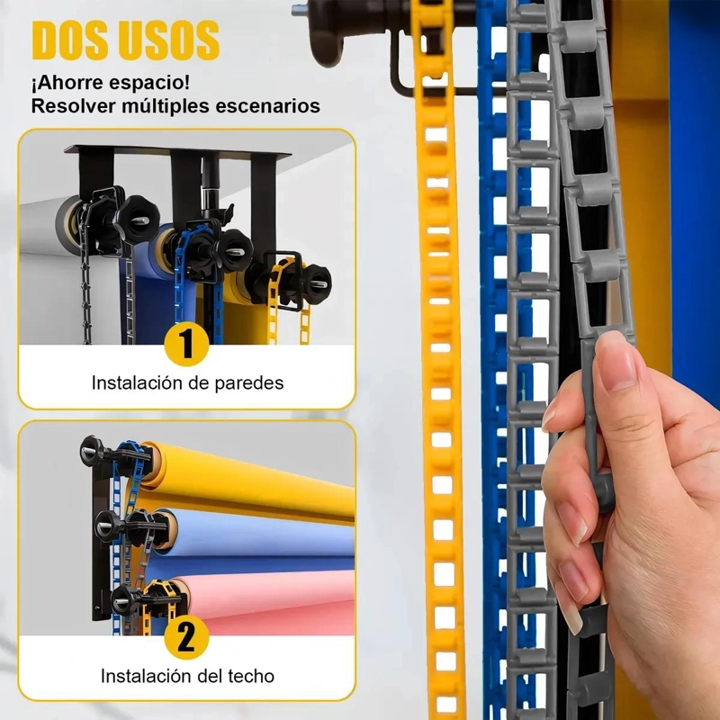 SOPORTE DE PARED CON 3 RODILLOS PARA FONDOS DE PAPEL - 5
