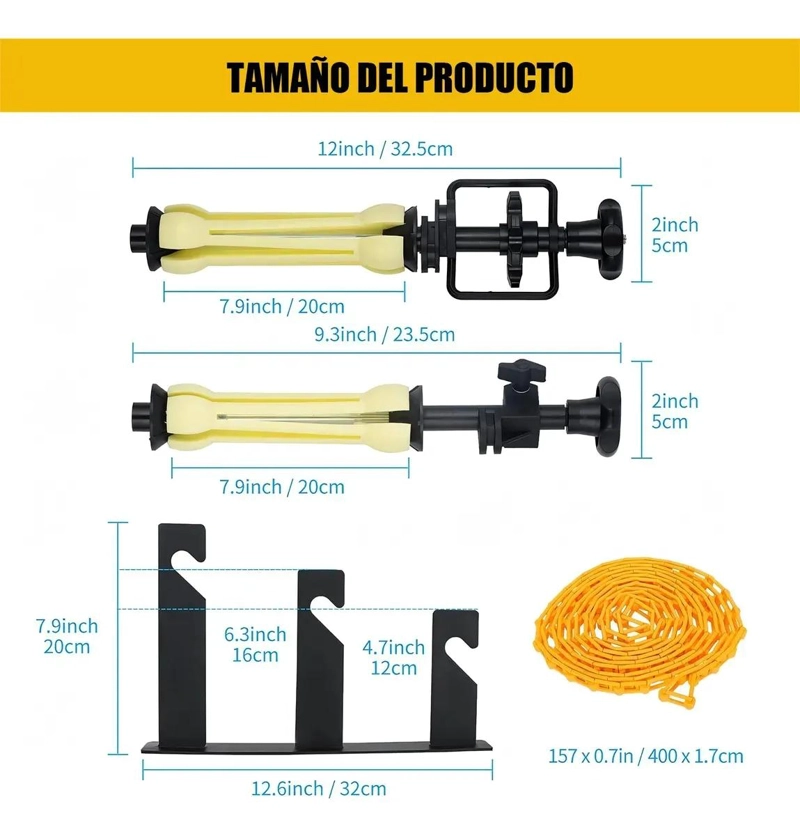 SOPORTE DE PARED CON 3 RODILLOS PARA FONDOS DE PAPEL - 7