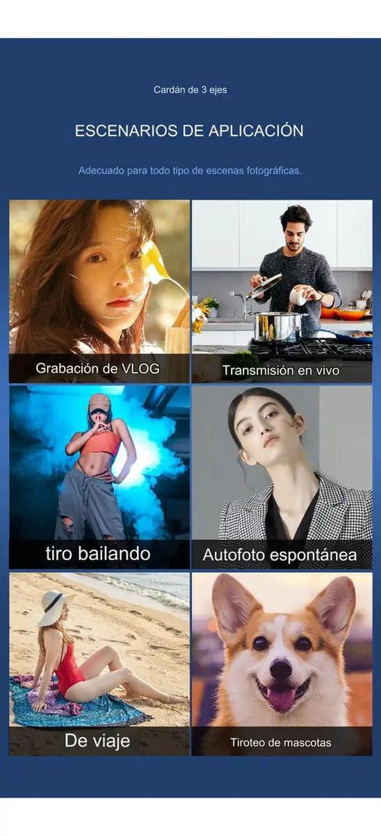 GIMBAL ESTABILIZADOR 3 EJES PARA CELULARES CON FUNCIONES AVANZADAS - 7