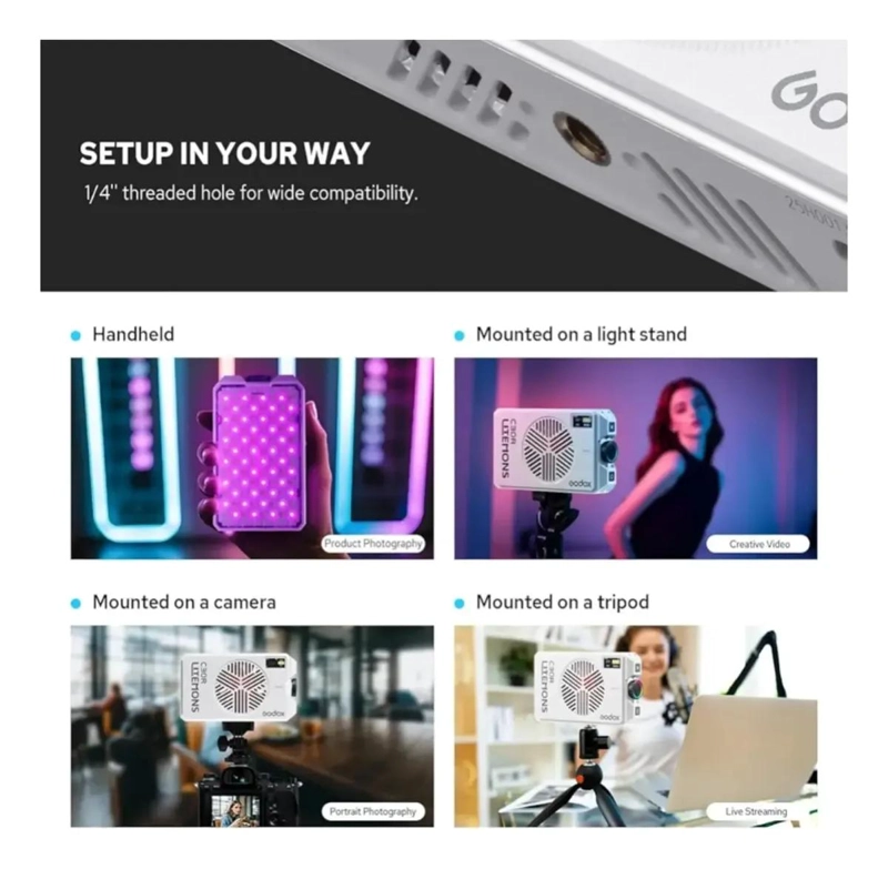 FOCO LED PORTATIL RGB CON EFECTOS DE ILUMINACION - 3