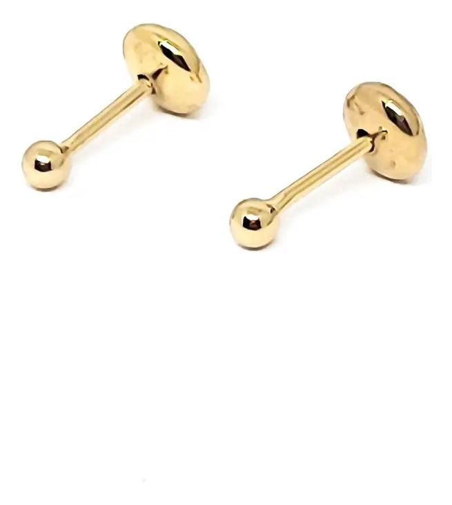 AROS BEBE  BOLA 2MM ENCHAPADO ORO 18K HIPOALERGE NICO - 1