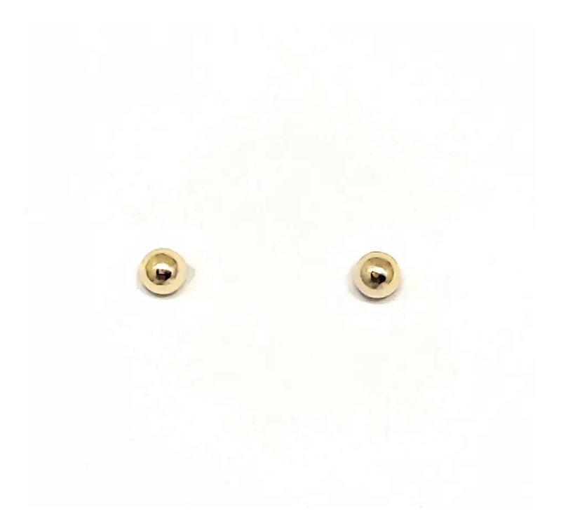 AROS BEBE  BOLA 2MM ENCHAPADO ORO 18K HIPOALERGE NICO - 2