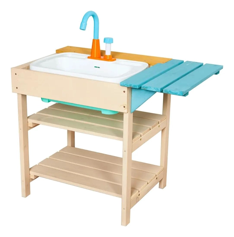 JUGUETE DE COCINA FREGADERO DE MADERA PARA NIÑOS - 1