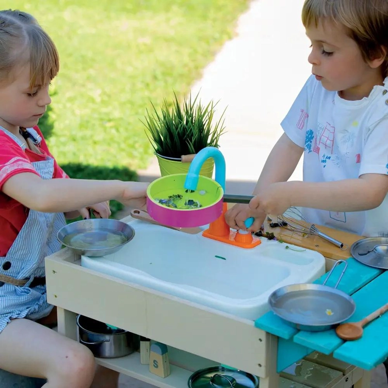 JUGUETE DE COCINA FREGADERO DE MADERA PARA NIÑOS - 2